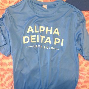 Blue ADPi athletic shirt